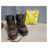 Size 10 Survivors Boots & Safety Vest