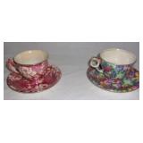 Royal Winton tea cups & saucers w/ chintz.