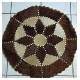 Cowhide Patchwork 28" Round Star Rug