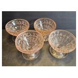 Jeannette Glass Pink Sherbet Cups (4)