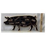 Butchers Cut Pork Chart Metal Sign