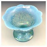 Fenton Ice Blue Opal Christmas Compote