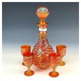 Imperial Marigold Heavy Grape Decanter Set