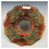 Fenton Blue Orange Tree Plate