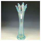 IG Celeste Blue Thin Rib Vase