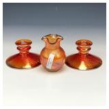 Assorted Marigold Rib Swirl Candle Holdr & Vase Lt