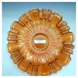 Fenton Marigold Stippled Rays 3/1 Edge Bowl