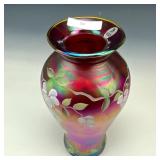 Fenton Ruby Red Heirloom Optic Vase