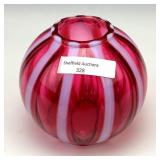 Fenton Cranberry Rib Optic Vase