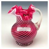 Fenton Cranberry Swirl Pitcher