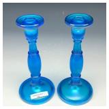 Fenton Celeste Blue Five Forty Nine Candlesticks