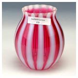 Fenton Cranberry Rib Optic Vase