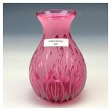 Kelsey Cranberry Sand Carved Vase