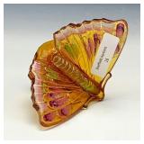 Fenton Amber Decorated Butterfly Figurine