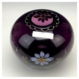 Fenton Royal Purple Colonial Scroll Rosebowl