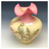 Fenton Burmese Decorated Vase