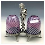 Fenton Plum Opal Swirl Double Fairy Light