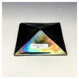 Blue Aurene Pyramid Paperweight