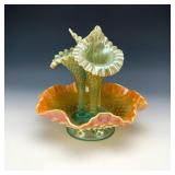 Fenton Aqua Opal Hobnail Epergne