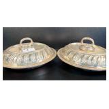 2 Oval Plated Covered Casserole Dishes