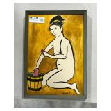 Framed Asian Style Nude Signed West