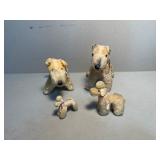 4 Antique Stieff Stuffed Dogs