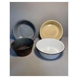 3 Enamel Serving Bowls