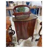 Antique Mahogany Record Cabinet w/ Mirror