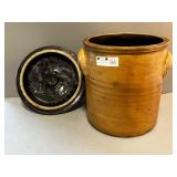 Antique Large Crock w/ Mismatched Lid