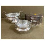 Silver Plated Bowl, Pitcher & Covered Box