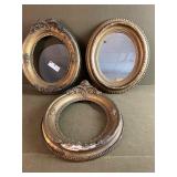 3 Oval Gilt Frames