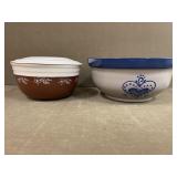 2 Glazed Mixing Bowls